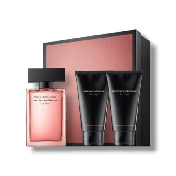 COFFRET NARCISO RODRIGUEZ MUSC NOIR ROSE EDP 50 ML + Gel Douche 50 ML + Lait 50 ML