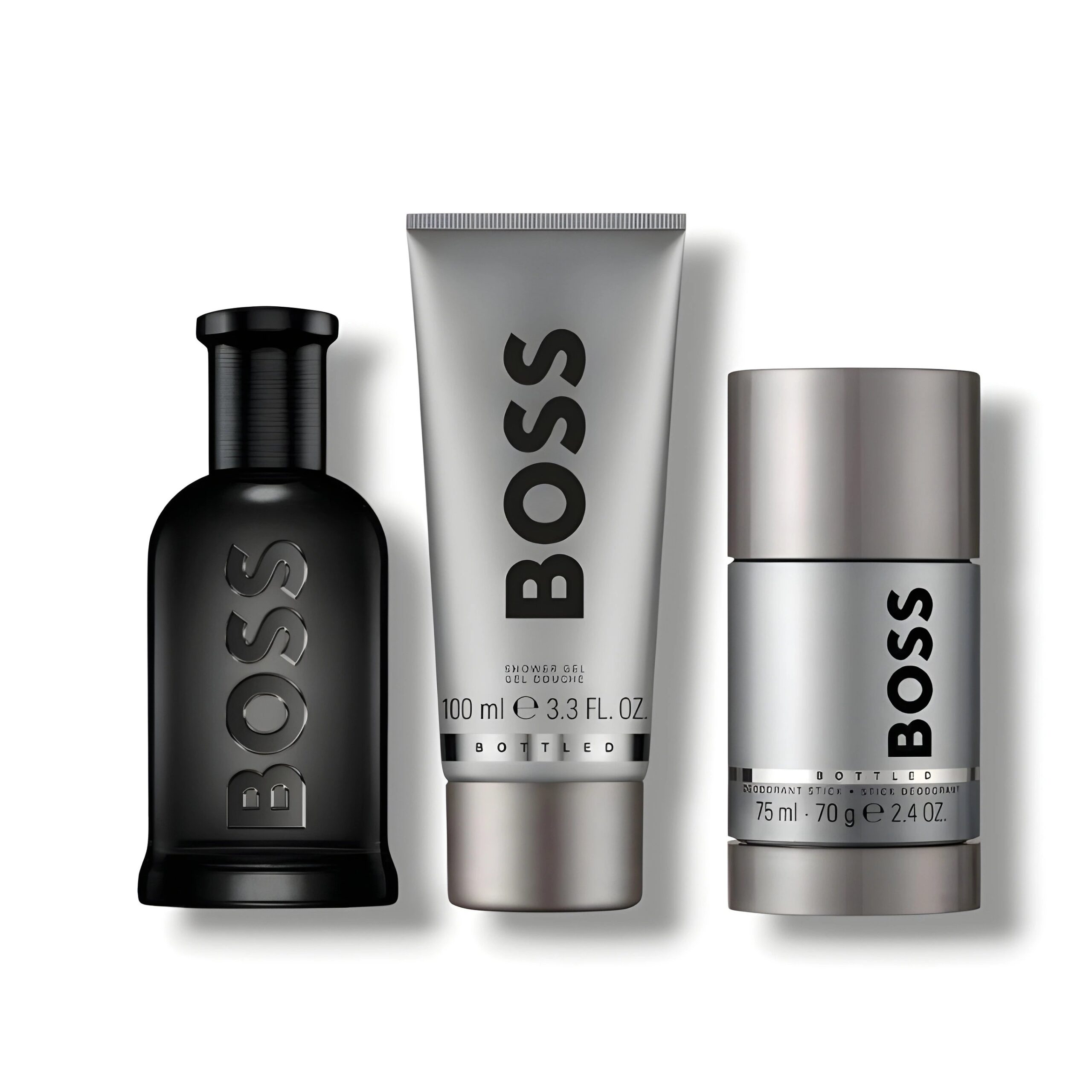 Coffret Hugo Boss Bottled parfum 100ml+Gel Douche + stick 75ml – Image 2